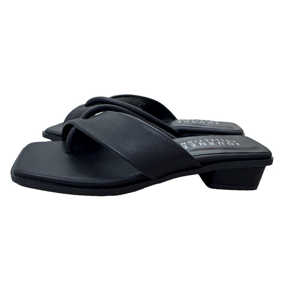 Journee Collection Mina Shoes Womens Size 6 Black Low Block Heel Sandals Strappy - Picture 4 of 12